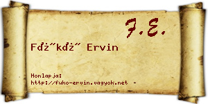 Fükő Ervin névjegykártya