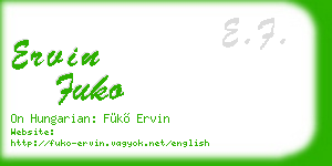 ervin fuko business card